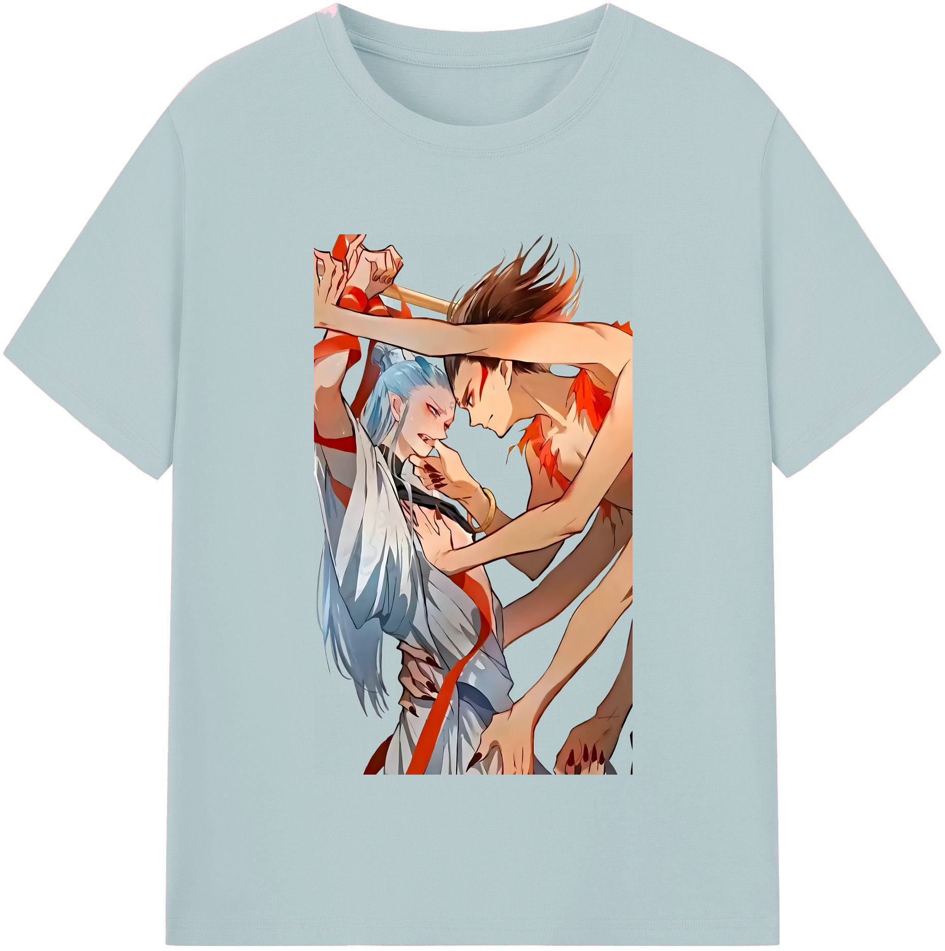 （画像用） Ne Zha 2 ナタ 魔童の大暴れ 綿100％半袖Tシャツ（フロントプリント）